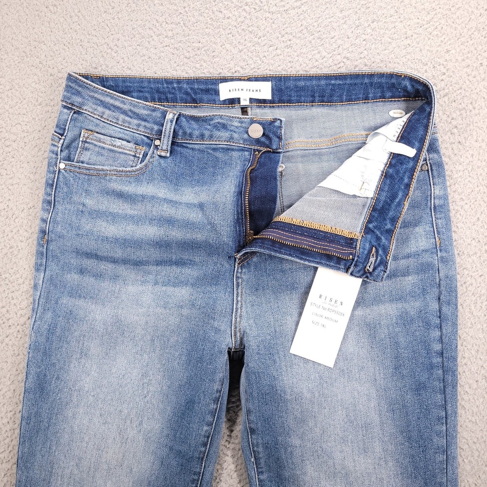 RISEN Jeans Size 1XL Mid Rise Straight Leg Medium Wash Denim 36x35 NEW - Picture 6 of 16